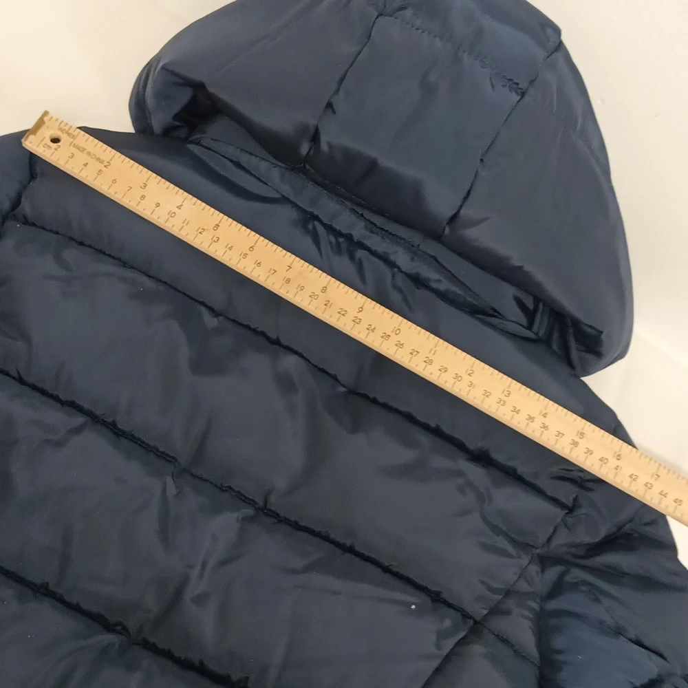 Tommy Hilfiger navyblue winter puffer Jacket small hooded full zipper unisex New - Picture 11 of 12